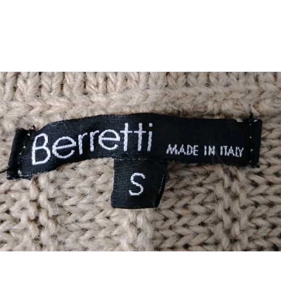 Berretti Wool Acrylic Blend Cardigan Sweater Beige Women's Size S Italy - Picture 5 of 5